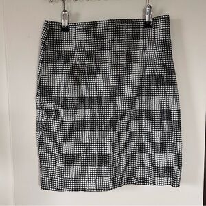 The Limited Black and White Gingham Pencil Skirt